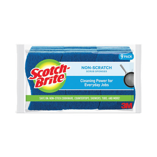 Scotch-Brite Non-scratch Multi-purpose Scrub Sponge 4.4x2.6 0.8" Thick Blue 9/pack