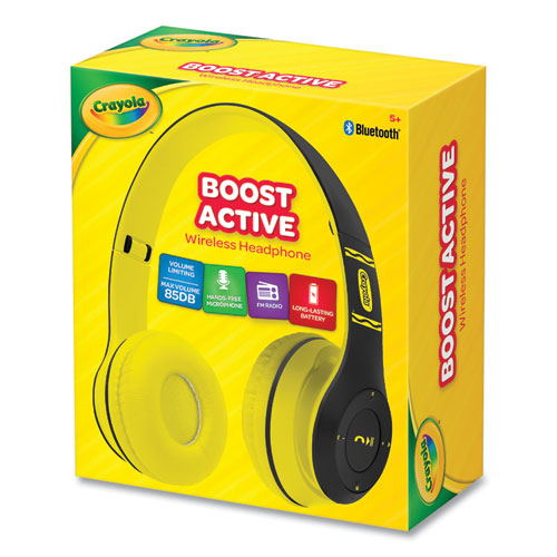 Crayola Boost Active Wireless Headphones Black/yellow