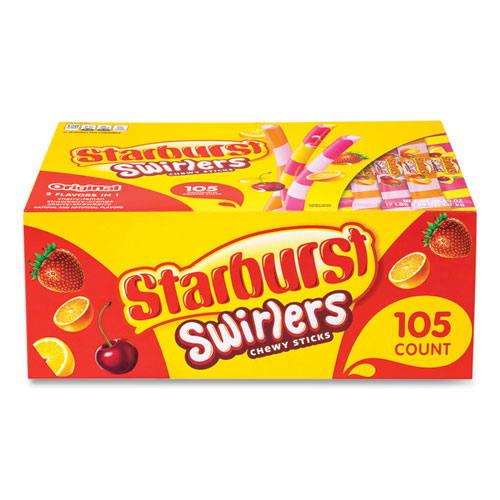 Starburst Swirlers Chewy Candy Sticks Cherry-lemon/cherry-strawberry/strawberry-orange 0.37 Oz 105/pack