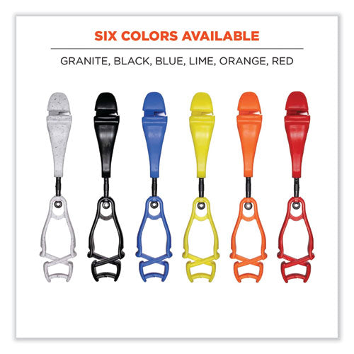 Ergodyne Squids 3420 Dual Clip Swivel Glove Clip Holder 1x0.6x5.5 Acetal Copolymer Orange 100/pack