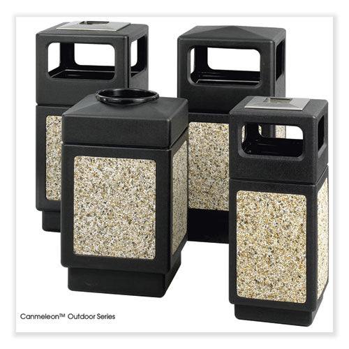 Safco Canmeleon Aggregate Panel Receptacles Top-open 38 Gal Polyethylene Black