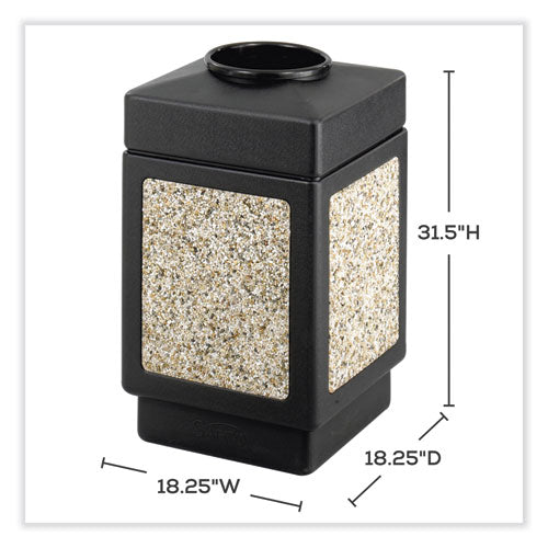 Safco Canmeleon Aggregate Panel Receptacles Top-open 38 Gal Polyethylene Black