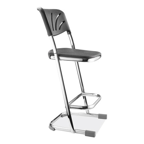 NPS 6600 Series Elephant Z-stool With Backrest Supports 500 Lb 24" Seat Ht Black Seat/back Chrome Frameships In 1-3 Bus Days