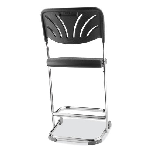 NPS 6600 Series Elephant Z-stool With Backrest Supports 500 Lb 22" Seat Ht Black Seat/back Chrome Frameships In 1-3 Bus Days