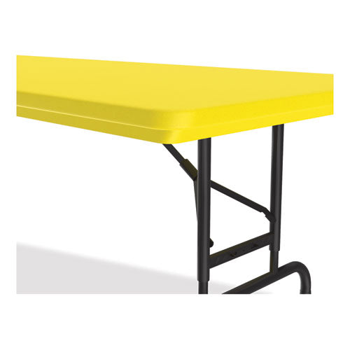 Correll Adjustable Folding Tables Rectangular 72"x30"x22" To 32" Yellow Top Black Legs 4/pallet