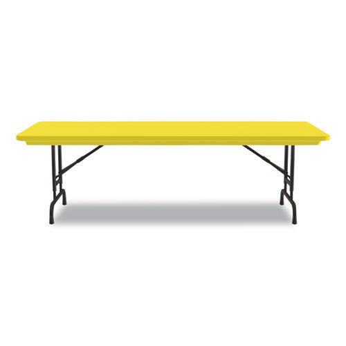 Correll Adjustable Folding Tables Rectangular 72"x30"x22" To 32" Yellow Top Black Legs 4/pallet