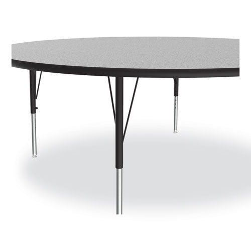 Correll Height Adjustable Activity Table Round 60"x19" To 29" Gray Granite Top Black Legs 4/pallet