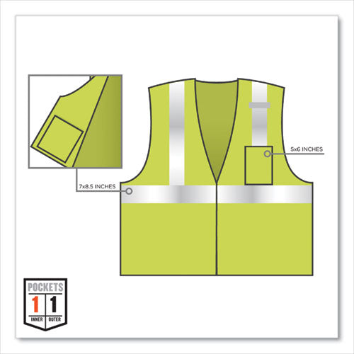 Ergodyne Glowear 8210z Class 2 Economy Mesh Vest Polyester Lime Small/medium