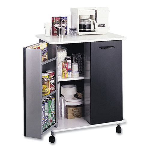 Safco Refreshment Stand Engineered Wood 9 Shelves 29.5"x22.75"x33.25" Black/white