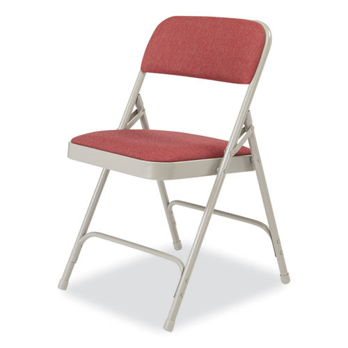 NPS 2200 Series Fabric Dual-hinge Premium Folding Chair Supports 500lb Cabernet Seat/backgray Base4/ct Ships In 1-3 Bus Days