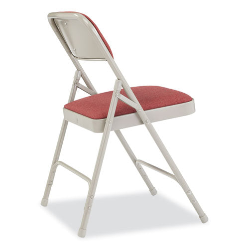 NPS 2200 Series Fabric Dual-hinge Premium Folding Chair Supports 500lb Cabernet Seat/backgray Base4/ct Ships In 1-3 Bus Days