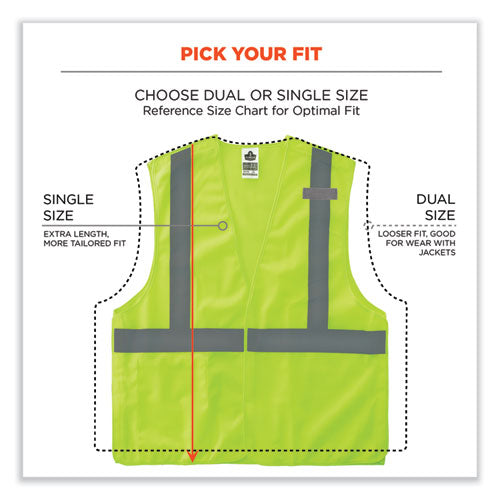 Ergodyne Glowear 8215ba-s Single Size Class 2 Economy Breakaway Mesh Vest Polyester X-small Lime