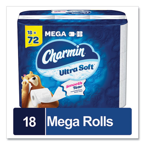 Charmin Ultra Soft Bathroom Tissue Mega Roll Septic Safe 2-ply White 224 Sheets/roll 18 Rolls/Case