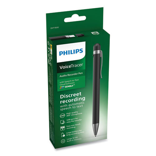 Philips Voice Tracer Dvt1600 Digital Recorder Pen With Sembly 32 Gb