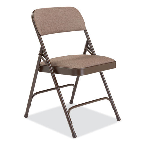 NPS 2200 Series Fabric Dual-hinge Premium Folding Chair Supports 500 Lb Walnut Seat/back Brown Base4/ctships In 1-3 Bus Days