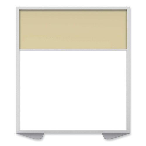 Ghent Floor Partition With Aluminum Frame And 2 Split Panel Infill 48.06x2.04x53.86 White/carmel