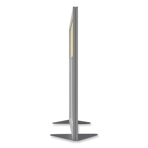 Ghent Floor Partition With Aluminum Frame And 2 Split Panel Infill 48.06x2.04x53.86 White/carmel