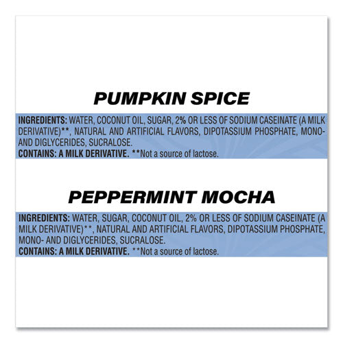 Coffee Mate Liquid Coffee Creamer Peppermint Mocha/pumpkin Spice 0.38oz Mini Cups 50/pk 4 Pk/ct