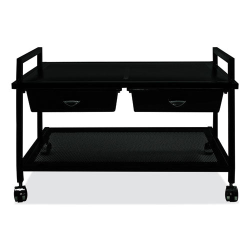 Vertiflex Underdesk Machine Stand With Drawers 25.3wx15.8dx15.4h Black