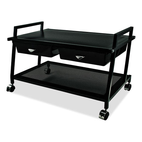 Vertiflex Underdesk Machine Stand With Drawers 25.3wx15.8dx15.4h Black