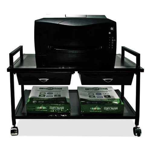 Vertiflex Underdesk Machine Stand With Drawers 25.3wx15.8dx15.4h Black