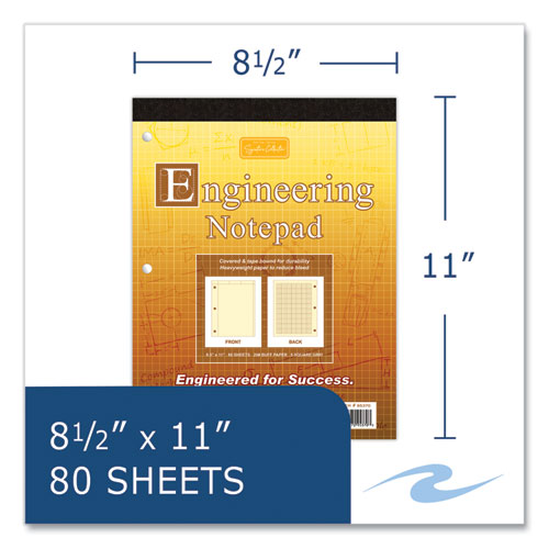 Roaring Spring Covered Engineering Pad 5 Sq/in Quadrille Rule 80 Buff 8.5x11 Sheets 24/Case