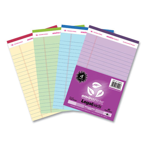 Roaring Spring Enviroshades Legal Notepads 40 Assorted 5x8 Sheets 72 Notepads/Case