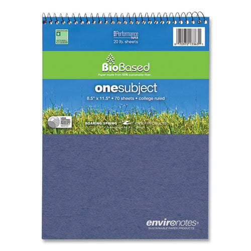 Roaring Spring Earthtones Biobased  1 Subject Notebook Med/college Rule Asst Covers (70) 8.5x11.5 Sheets 24/ct Ships In 4-6 Bus Days