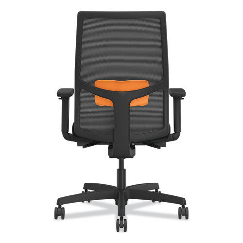 HON Ignition 2.0 4-way Stretch Mid-back Mesh Task Chair Orange Adjustable Lumbar Support Black