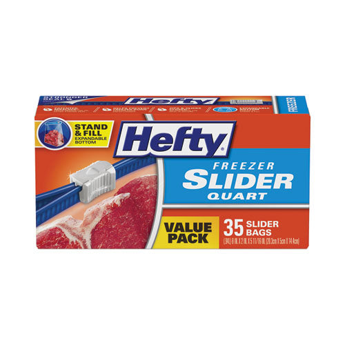 Hefty Slider Bags 1 Qt 2.5 Mil 7"x8" Clear 35/box