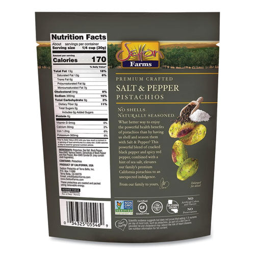 Setton Farms Salt And Pepper Pistachios 2.5 Oz Bag 8/Case