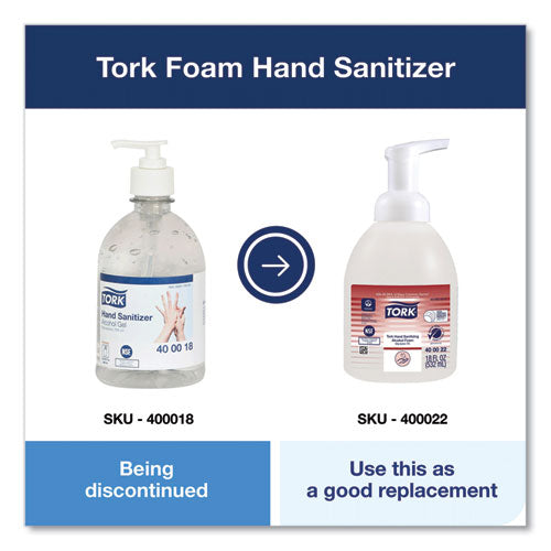 Tork Alcohol Foam Hand Sanitizer 18 Oz Pump Bottle Unscented 6/Case