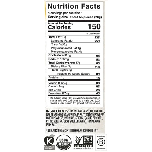 Barnana BBQ Organic Plantain Nuggets-4 oz. Bag-6/Case