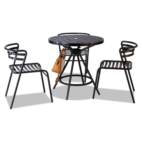 Safco Cogo Steel Outdoor/indoor Stack Chair Up To 250 Lb 17" Seat Height Black Seat/back/base 2/ct