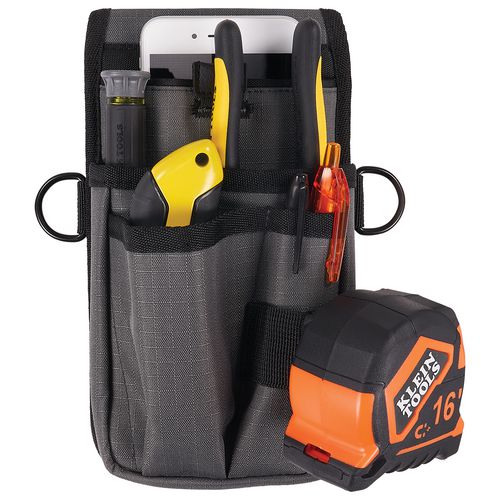 Ergodyne Arsenal 5569 Belt Clip Tool Pouch With Device Holster 4 Compartments 5x2x8.5 Polyester Gray Ships In 1-3 Bus Days