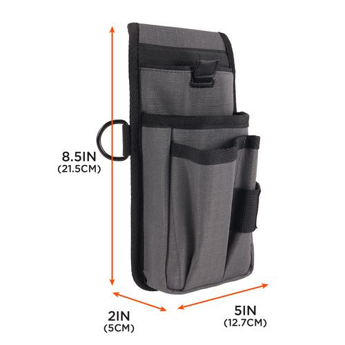 Ergodyne Arsenal 5569 Belt Clip Tool Pouch With Device Holster 4 Compartments 5x2x8.5 Polyester Gray Ships In 1-3 Bus Days