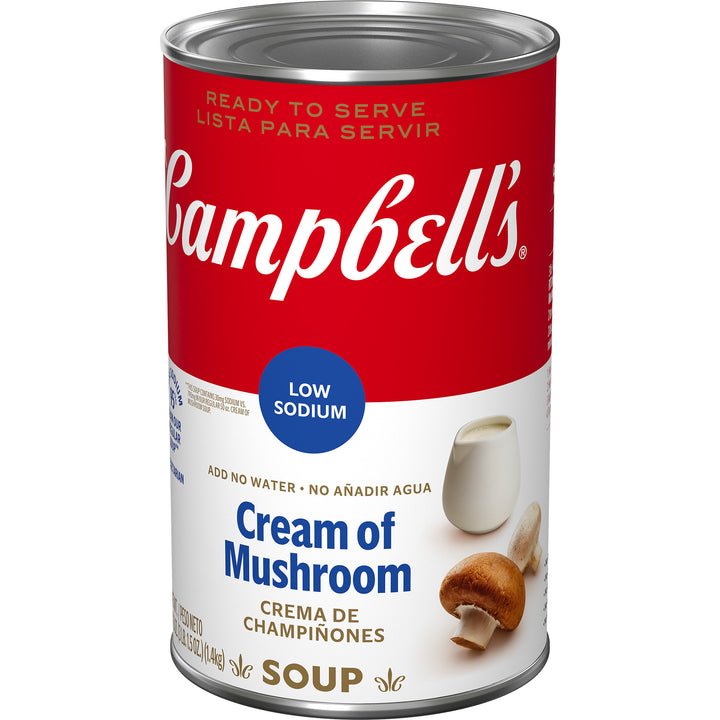 Campbell's Classic Low Sodium Cream Of Mushroom Shelf Stable Soup-49.5 oz.-12/Case
