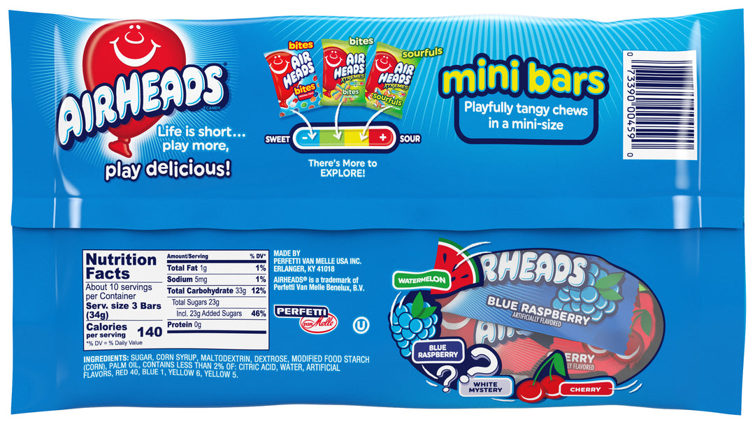 Airheads Mini Bar Assorted Flavors-12 oz.-12/Case
