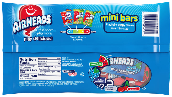 Airheads Mini Bar Assorted Flavors-12 oz.-12/Case