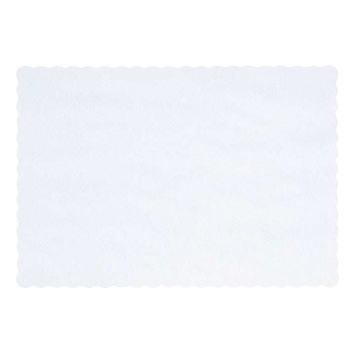 Hoffmaster 9.625 Inch X 13.5 Inch Classic Scallop White Paper Placemat-1000 Each-1/Case