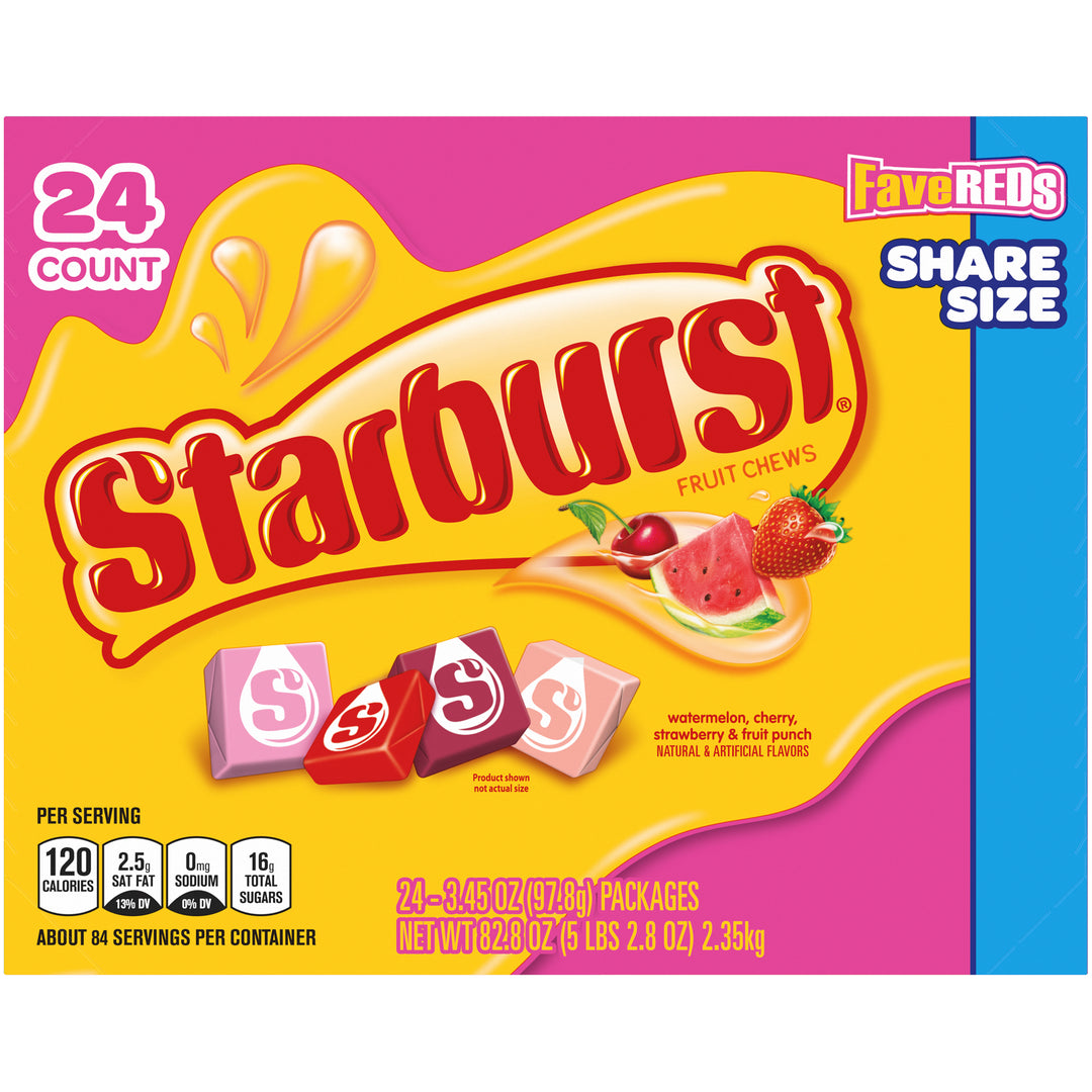 Starburst Fave Reds Tear & Share-3.45 oz.-24/Box-6/Case