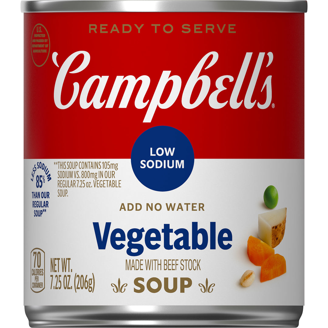 Campbell's Classic Low Sodium Vegetable Shelf Stable Soup-7.25 oz.-24/Case