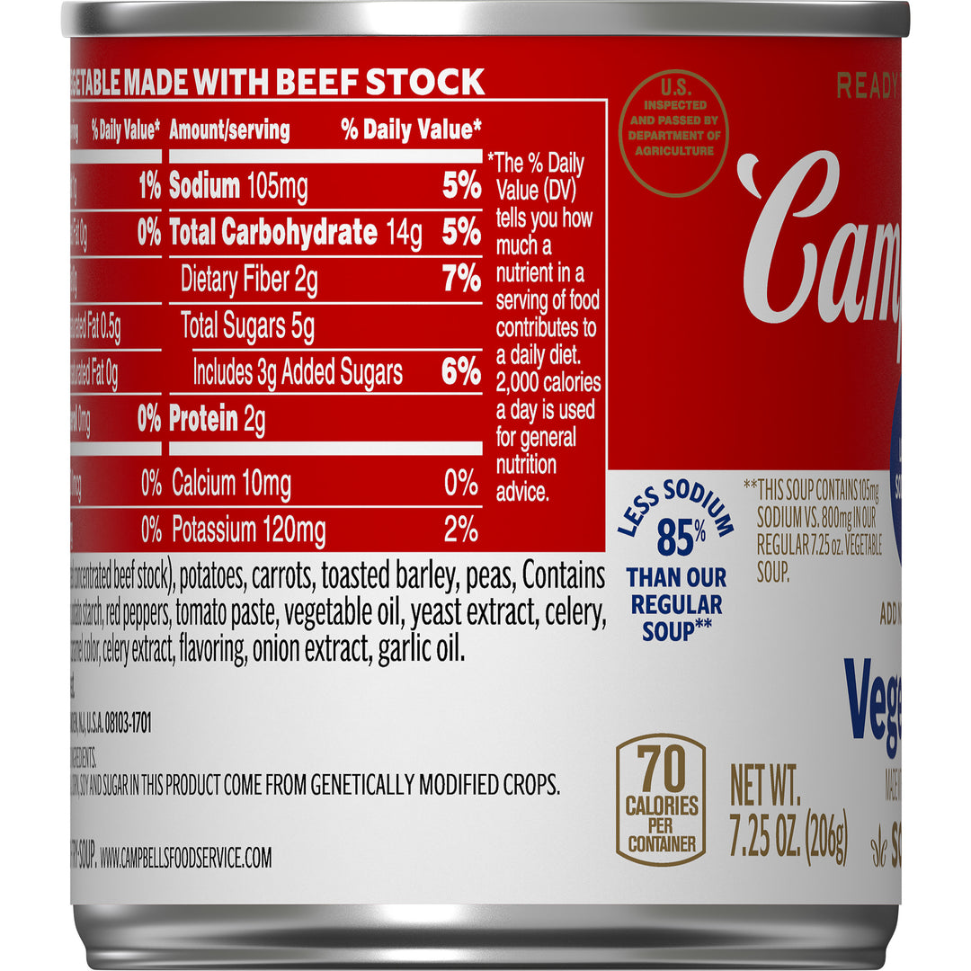 Campbell's Classic Low Sodium Vegetable Shelf Stable Soup-7.25 oz.-24/Case