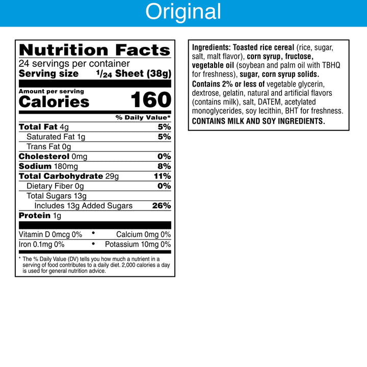 Kellogg's Rice Krispies Original Treat Sheet-32 oz.-5/Case