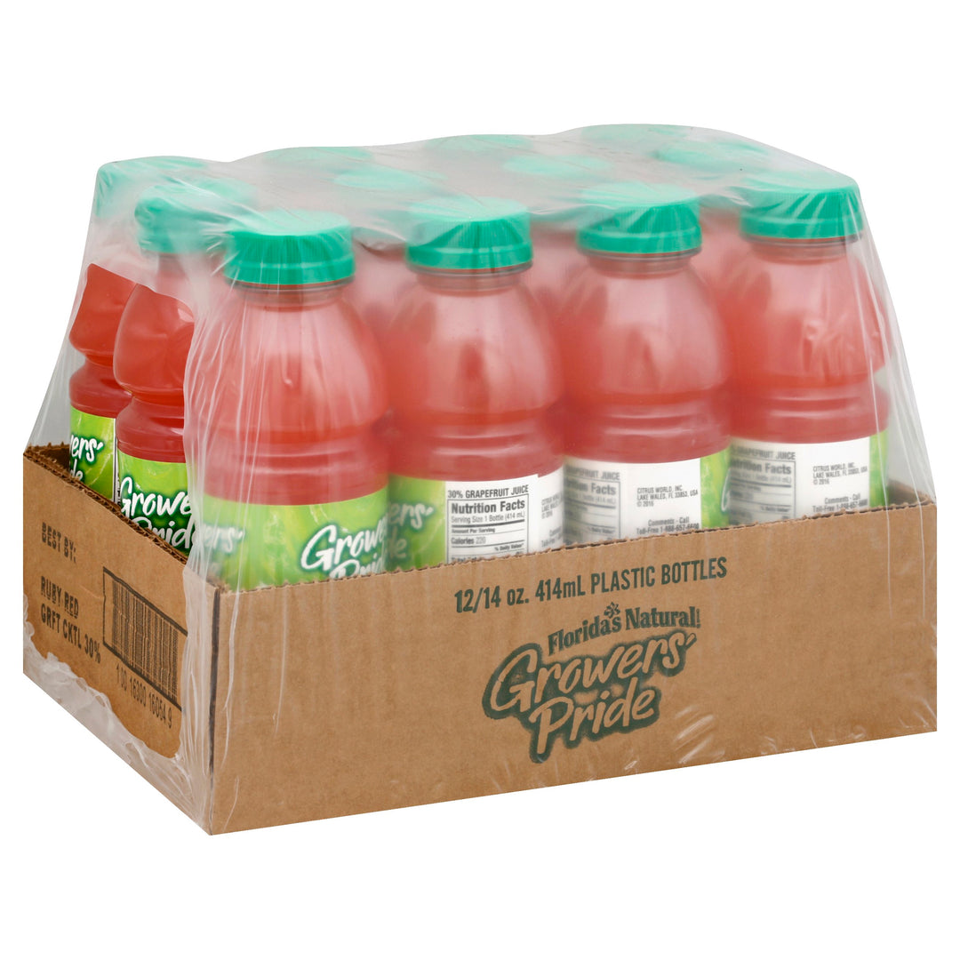 Fl Nat Growers' Pride From Concentrate Shelf Stable Ruby Red Grapefruit Cocktail-14 fl oz.s-12/Case