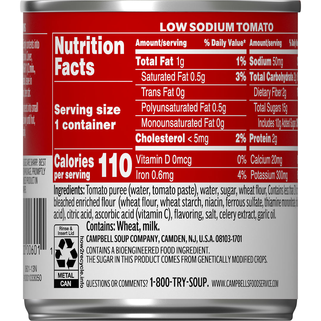 Campbell's Classic Low Sodium Tomato Shelf Stable Soup-7.25 oz.-24/Case