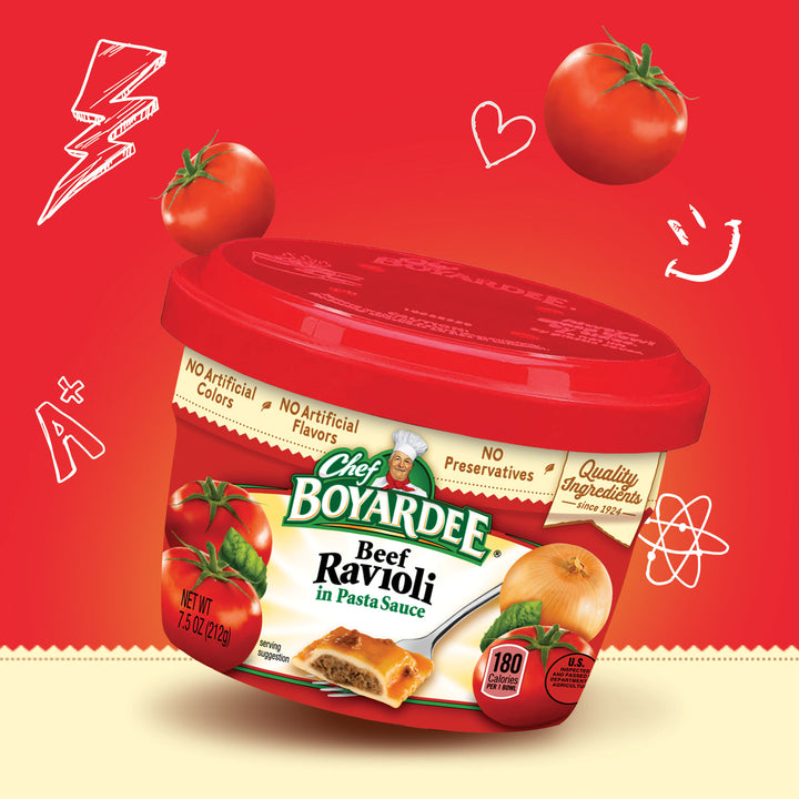 Chef Boyardee Beef Ravioli Microwave Meals-7.5 oz.-12/Case