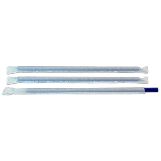 D & W Fine Pack 9 Inch Individually Wrapped Giant Blue Straw-300 Each-300/Box-4/Case