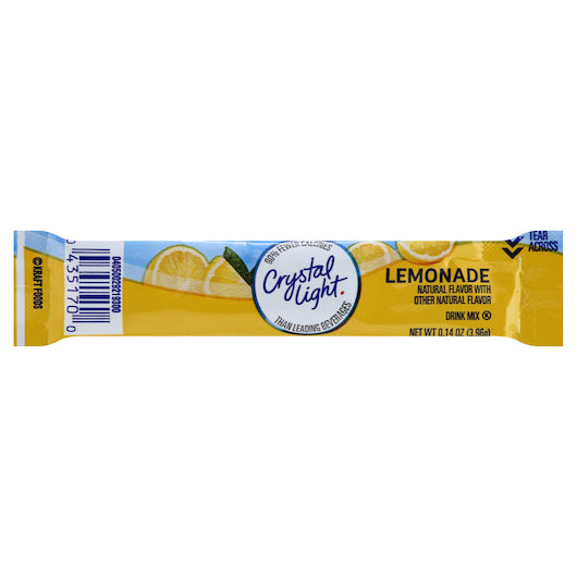 Crystal Light Lemonade Beverage On The Go-0.14 oz.-10/Box-12/Case