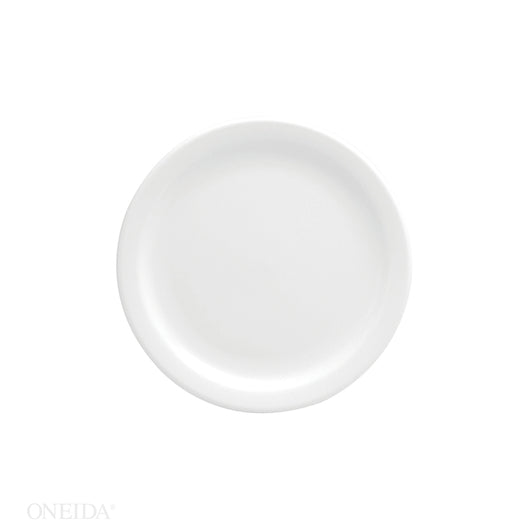 Oneida 9 Inch Buffalo Bright White Narrow Rim Plate-24/Pack- 1/Case-24/Case